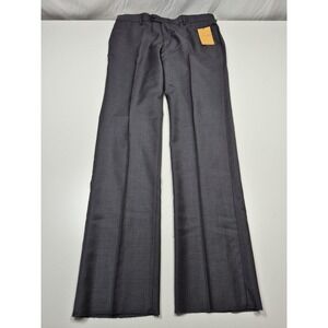 Galante Lanificio Dress Pants Mens 38x36 Gray Wool Flat Front Straight Italy